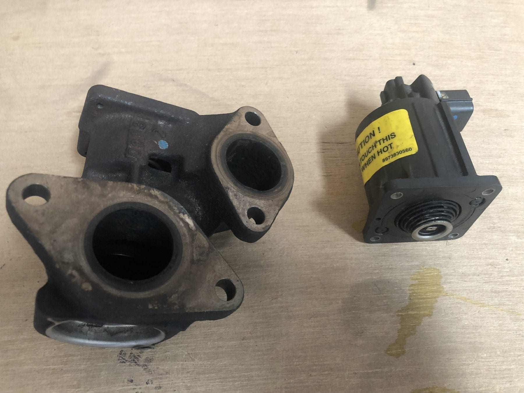 Faulty EGR valve removed due to carbon buildup