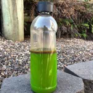 Contaminated coolant flushed from a radiator