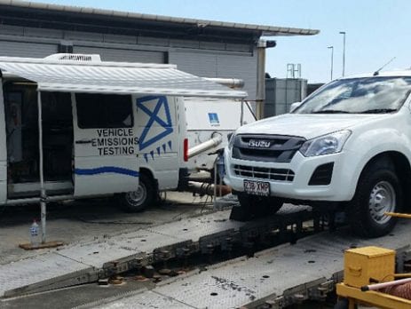diesel vehicle tested for emissions
