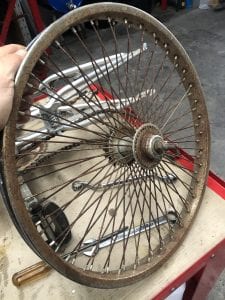 Rusty bike wheel