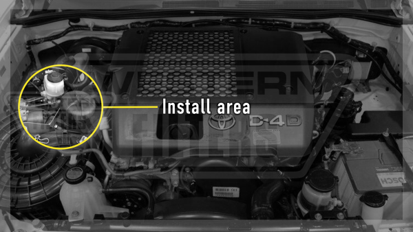 Mount location for Toyota Hilux N70 D4D Catch Can