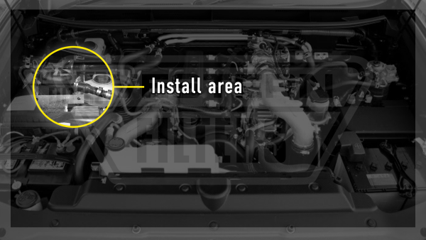 Catch can install location on a Prado 150 series